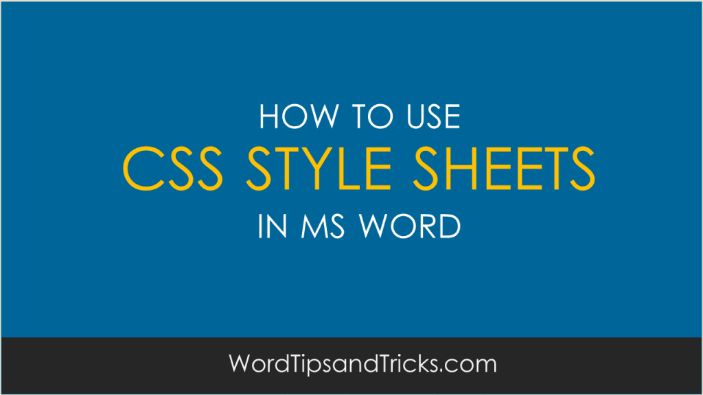MS Word CSS