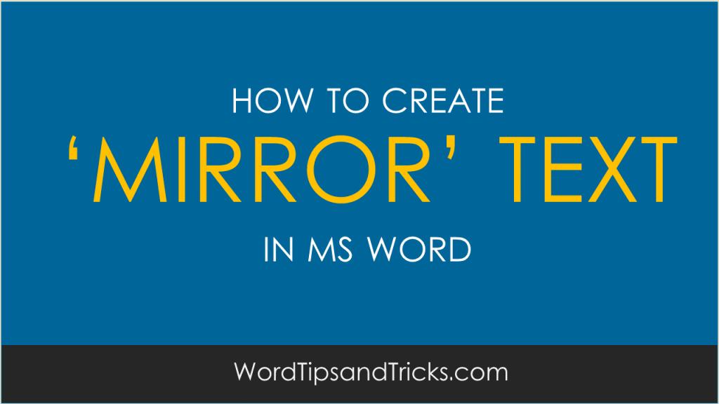 ms-word-mirror-text