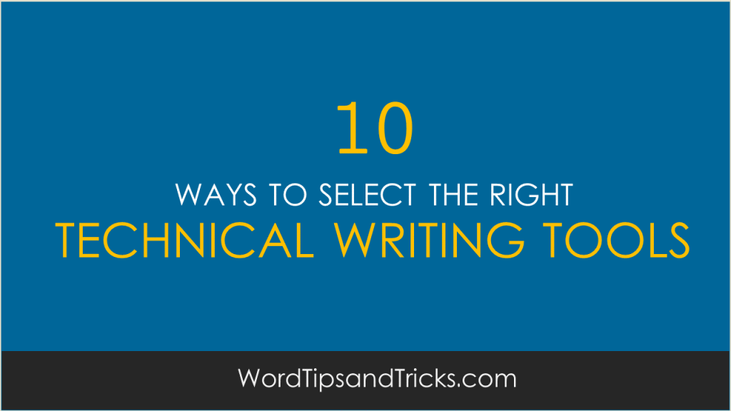 technical-writing-tools-criteria