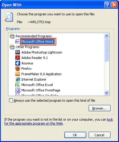 How to recover lost MS Word files - Step 5