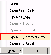 Word 2010 Open in Protected View
