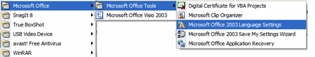 Microsoft Office Language Settings tool